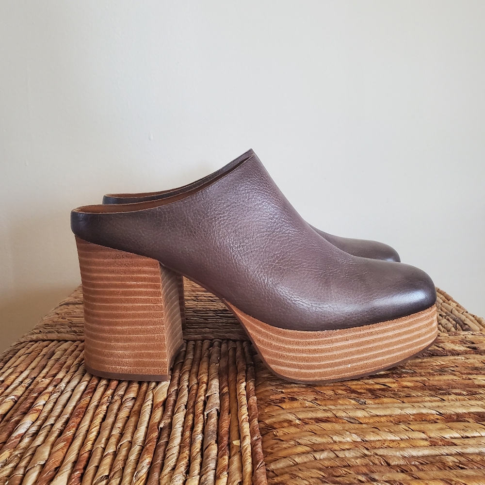 KORK-EASE Leather Clog Veronica Grey Meteorite 9.5 MSRP $175
